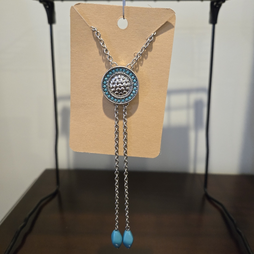 Silver and Blue Necklace
